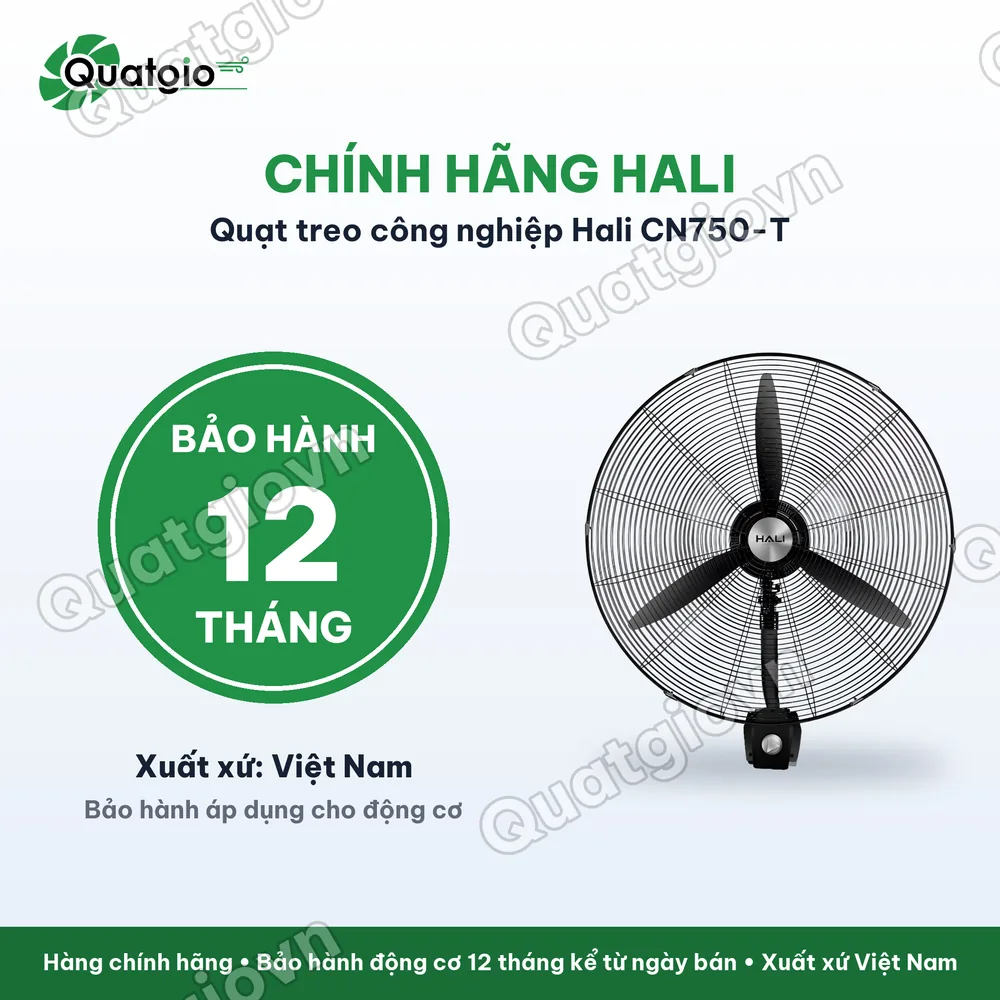 Bảo hành chính hãng Quạt công nghiệp treo Hali CN750-T 200W