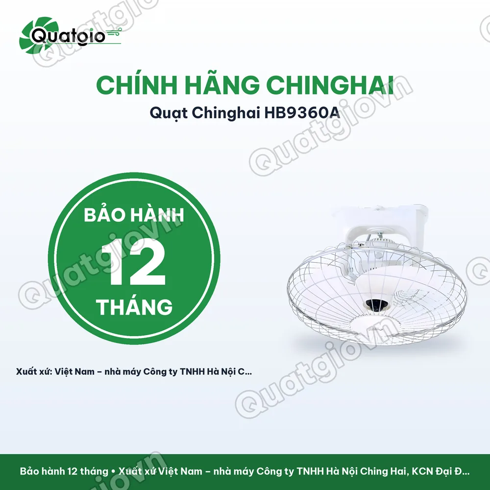 Bảo hành chính hãng Quạt đảo trần chinghai HB9360A