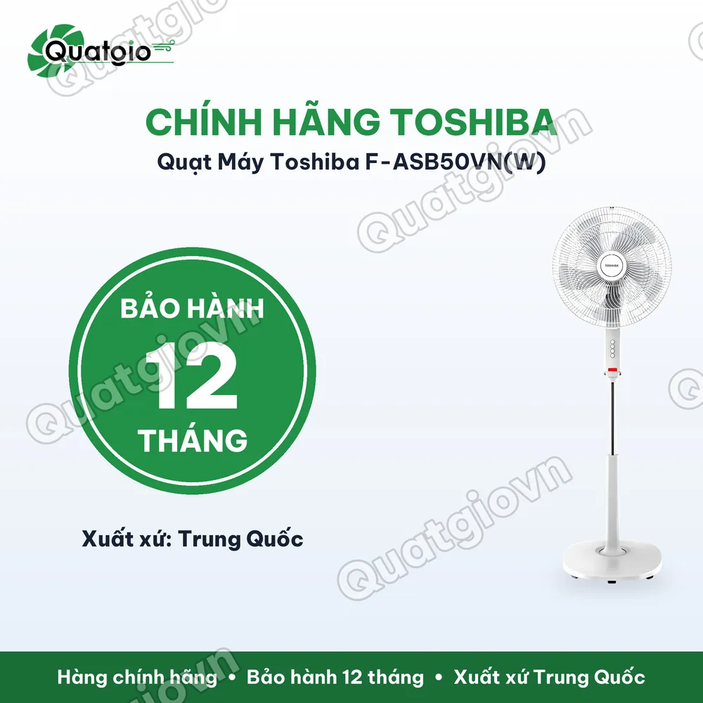 Bảo hành chính hãng Quạt đứng lốc xoáy Toshiba F-ASB50VN(W) 55w