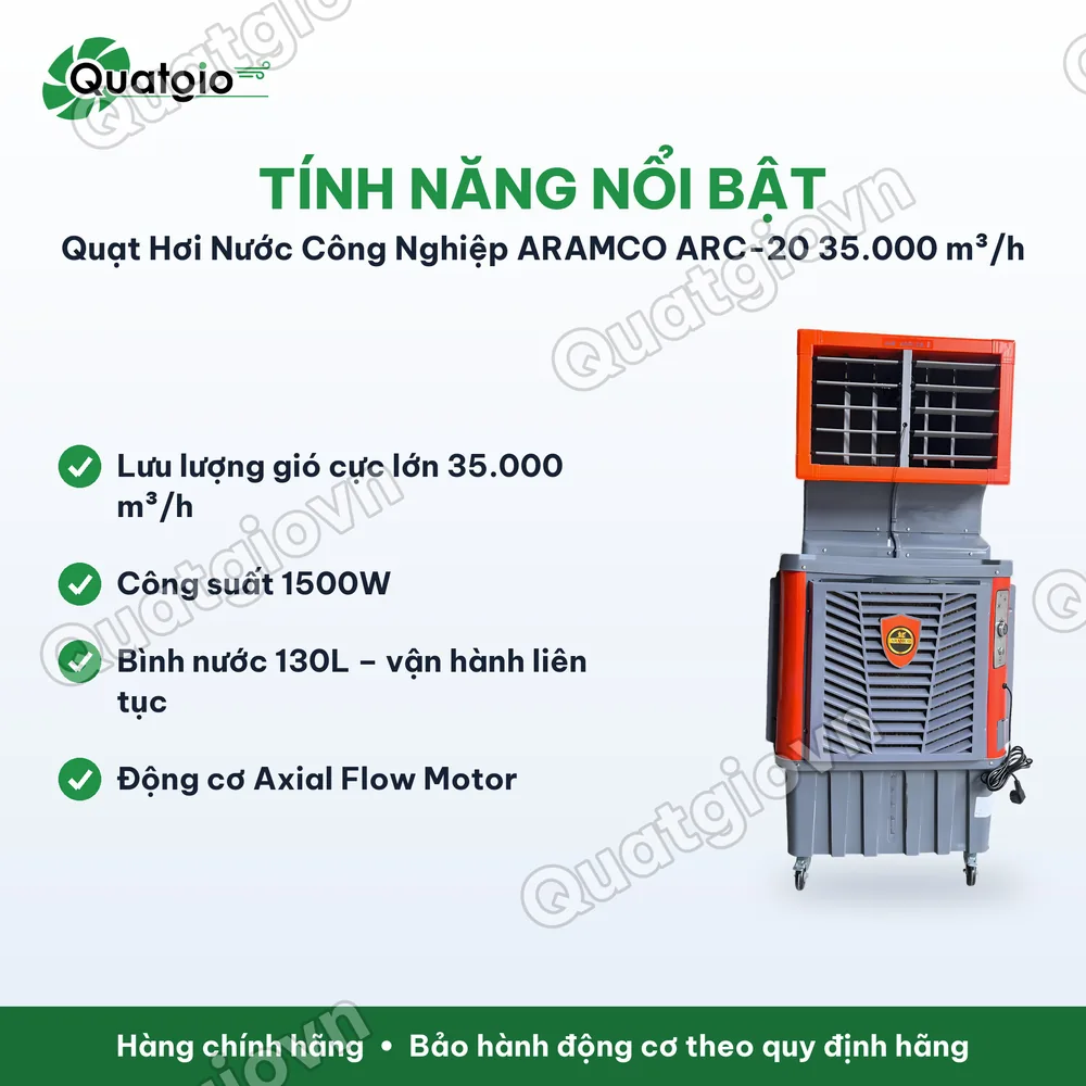 Tính năng nổi bật Quạt Hơi Nước Aramco ARC-20