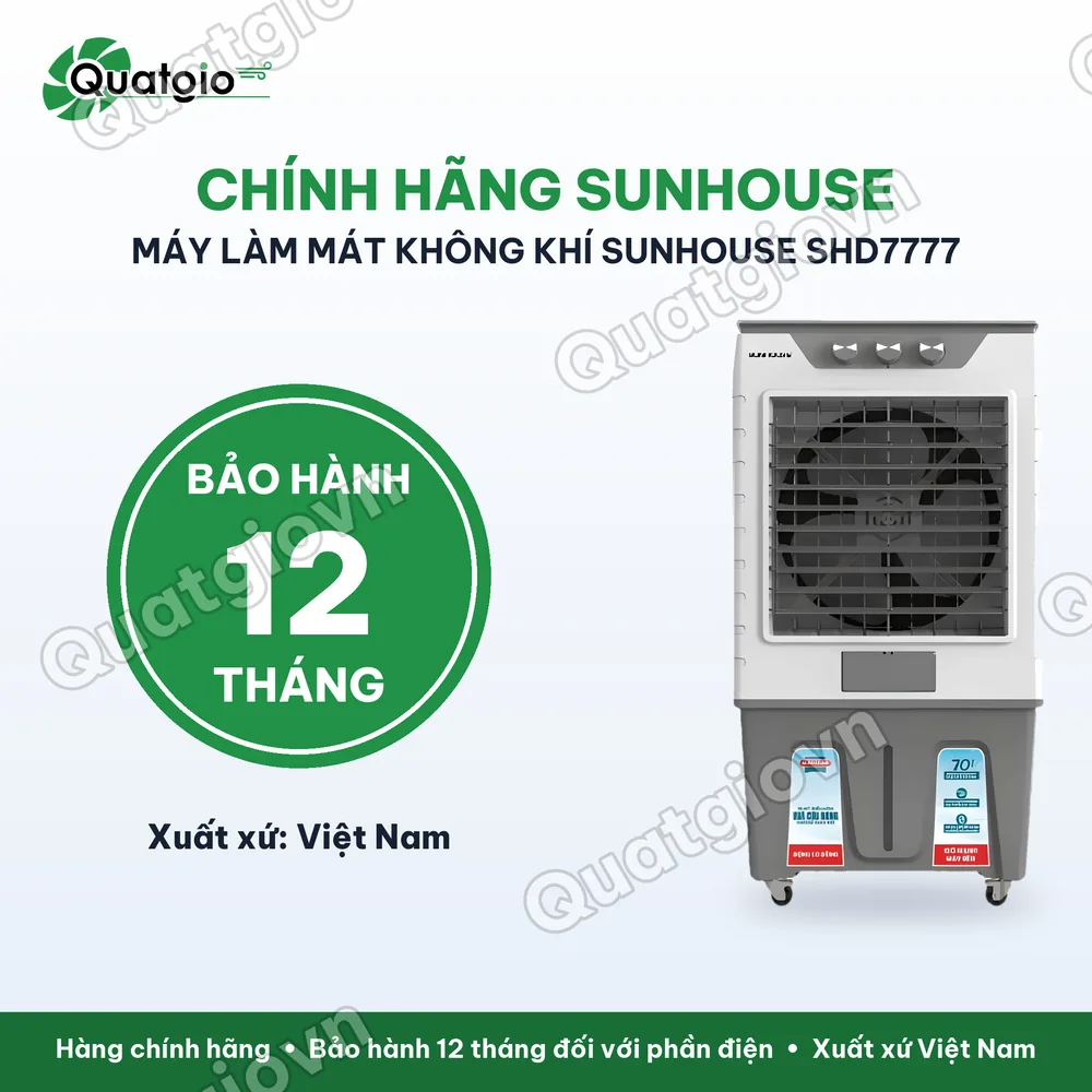 Bảo hành chính hãng Quạt hơi nước SUNHOUSE SHD7777