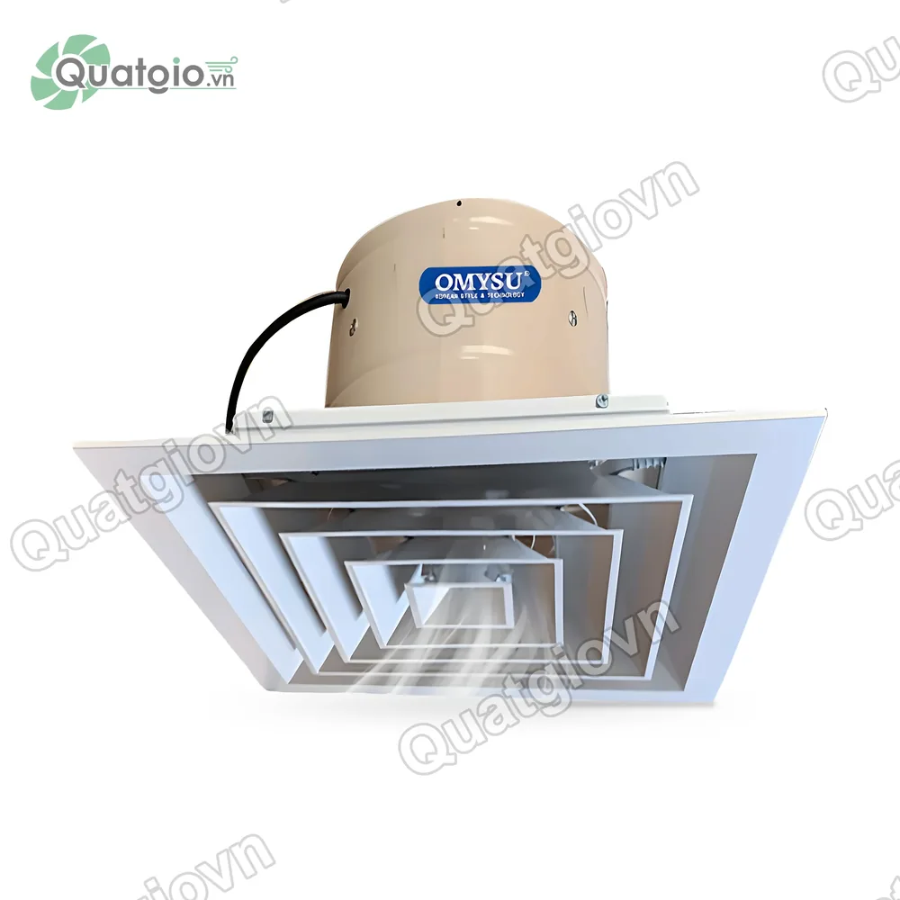Quạt hút âm trần công nghiệp có nối ống Omysu AT-450T / AT-600T - hình 1