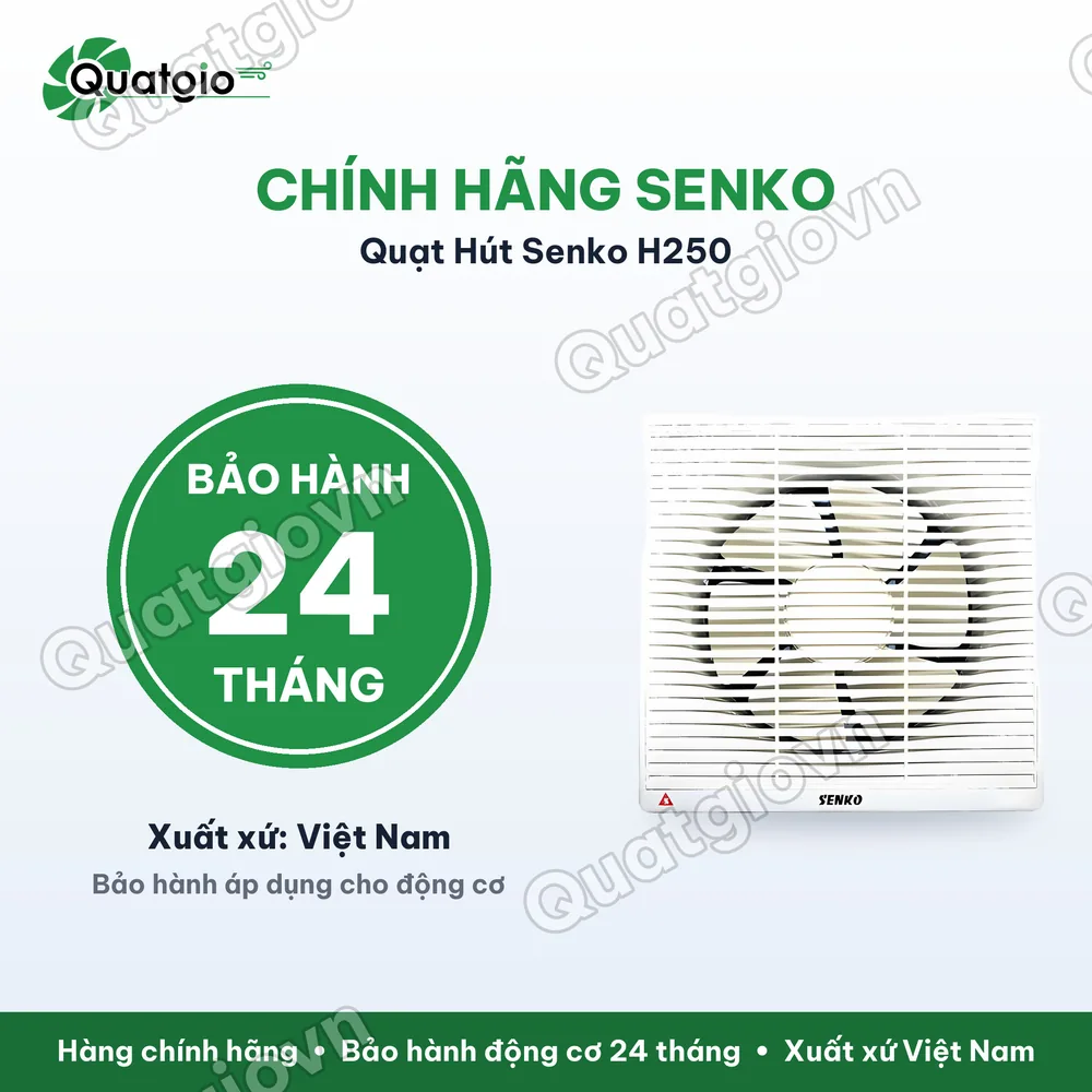 Bảo hành chính hãng Quạt hút tường Senko H250 40w