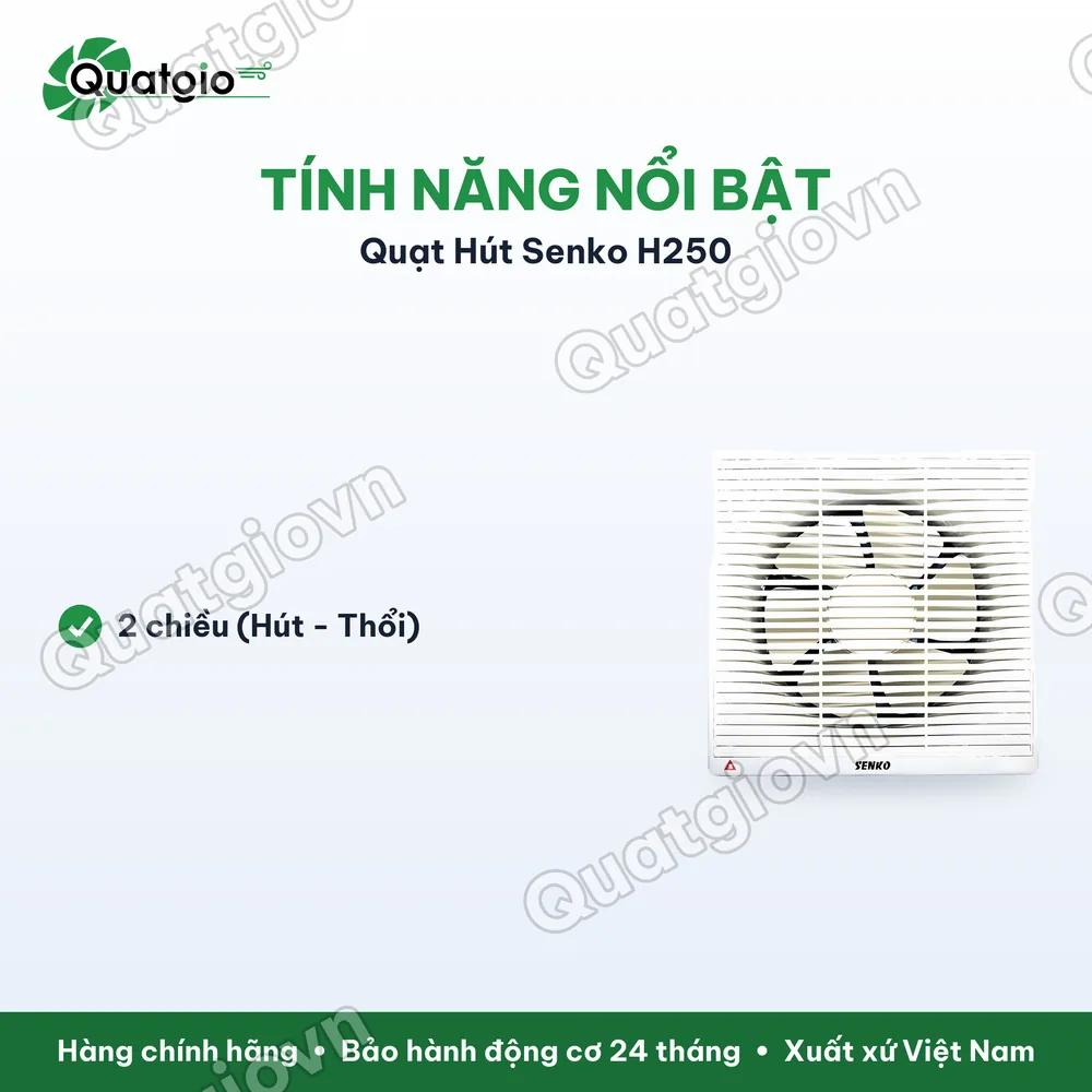 Tính năng nổi bật Quạt hút tường Senko H250 40w