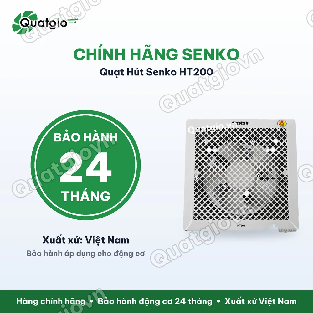 Bảo hành chính hãng Quạt hút trần Senko HT200 35w