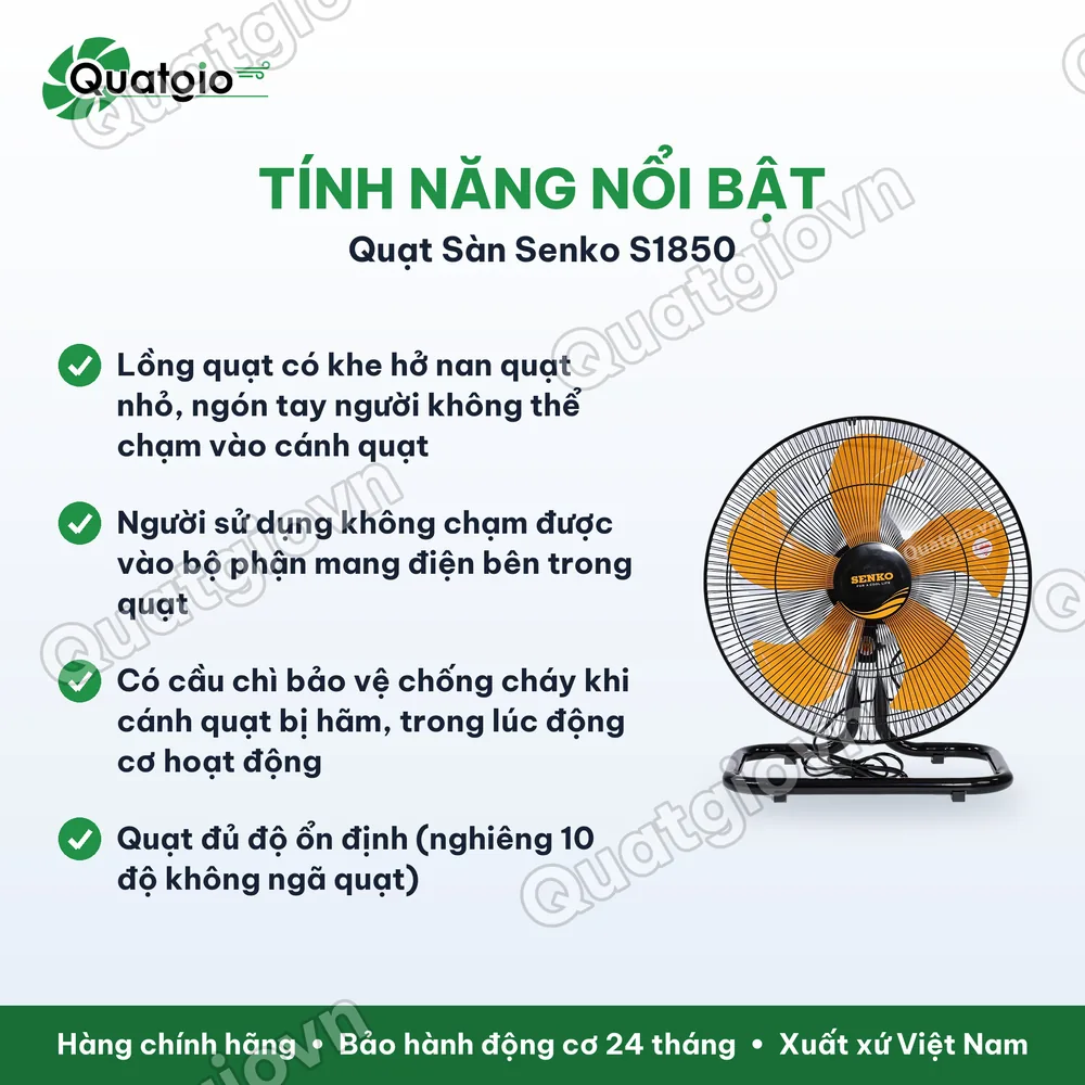 Tính năng nổi bật Quạt sàn Senko S1850 -75W