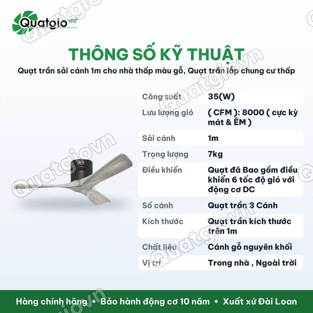 Thông số kỹ thuật QUẠT SOLID 42 MP-1100mm