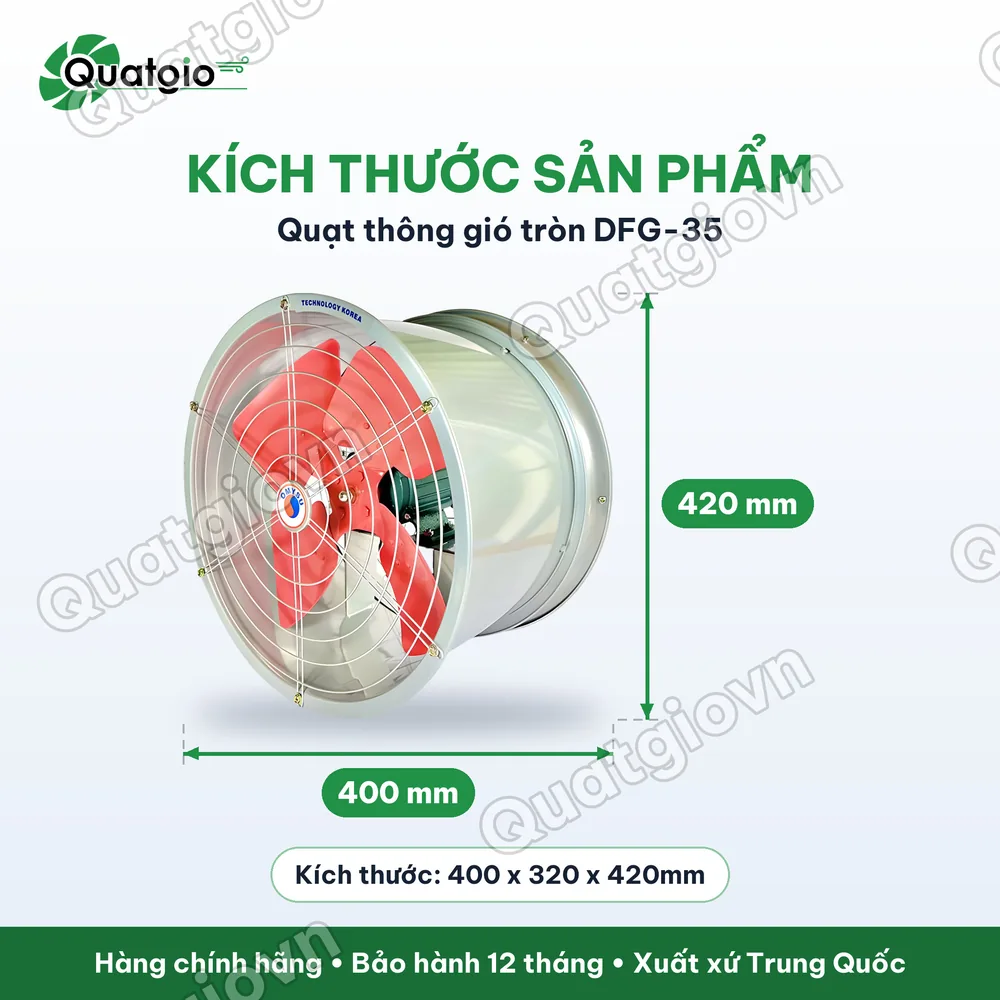 Kích thước Quạt thông gió Omysu FG-35C-4