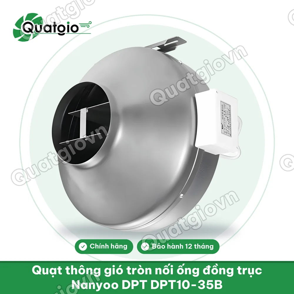 Thông tin Quạt thông gió tròn nối ống đồng trục Nanyoo