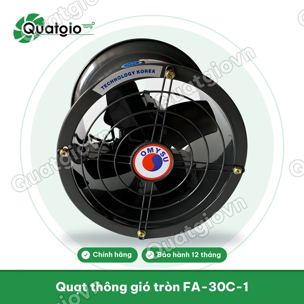 Thông tin Quạt thông gió tròn Omysu FA-30C-1