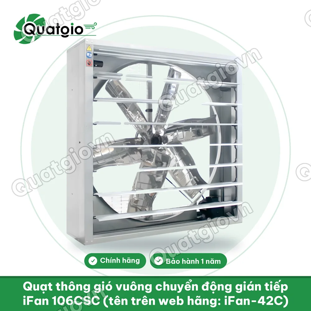 Thông tin Quạt thông gió vuông chuyển động gián tiếp IFAN-90CSC / IFAN-106CSC / IFAN-122CSC / IFAN-138CSC