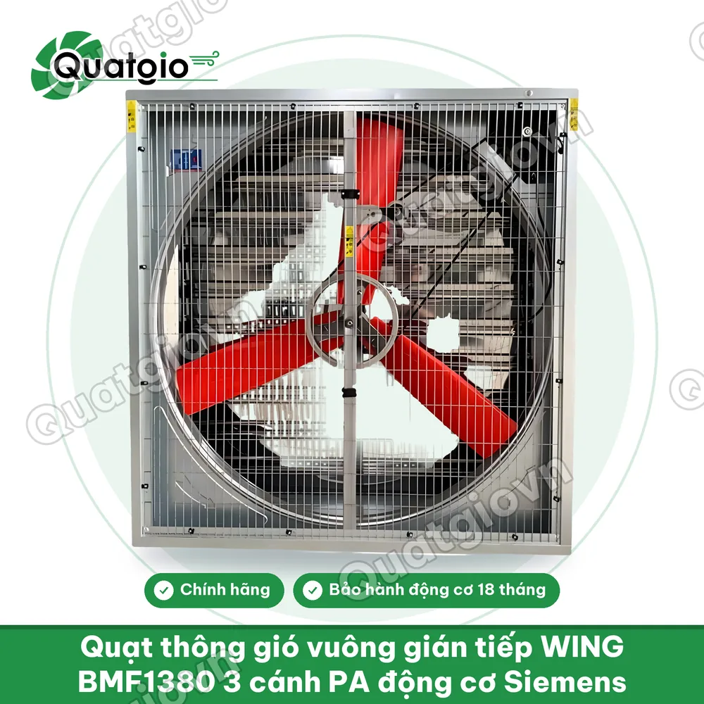 Thông tin Quạt thông gió vuông gián tiếp 3 cánh PA Động cơ SIEMENS BMF1380 / BMF1220 / BMF1100