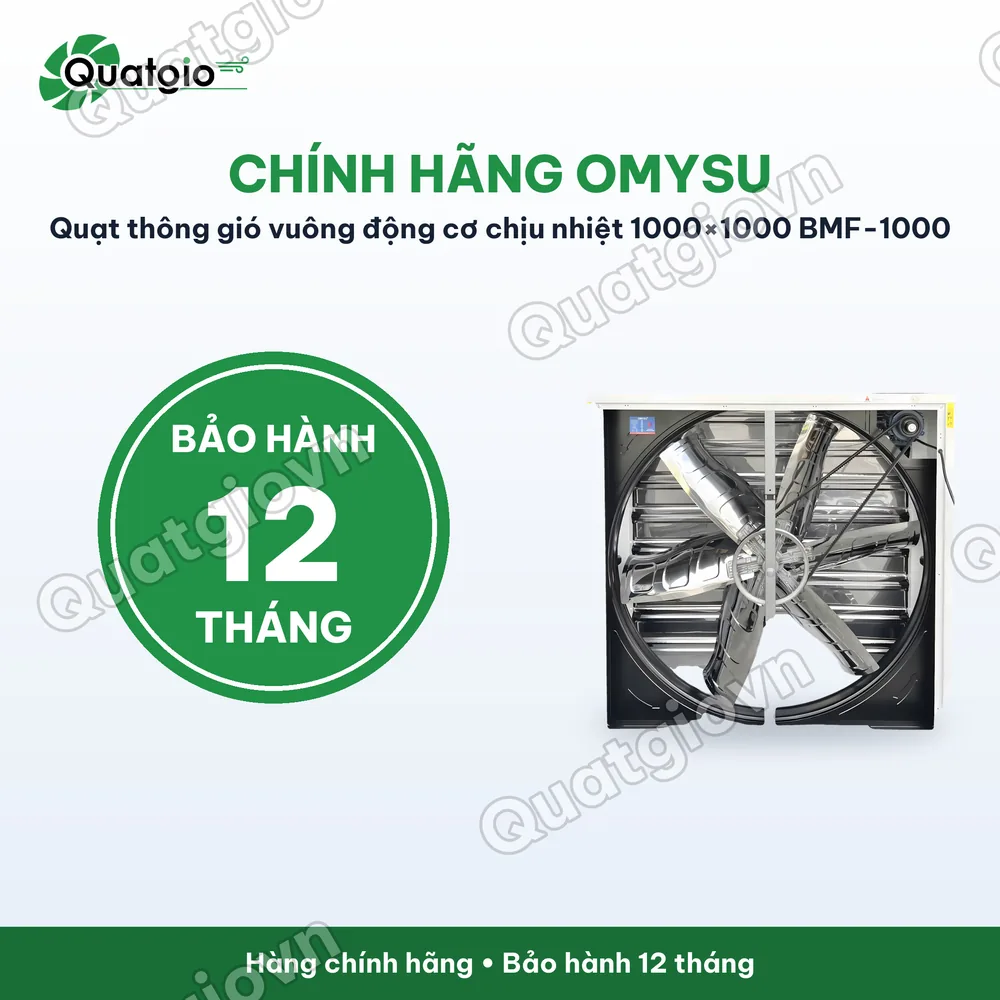 Bảo hành chính hãng Quạt thông gió vuông Omysu BMF1000