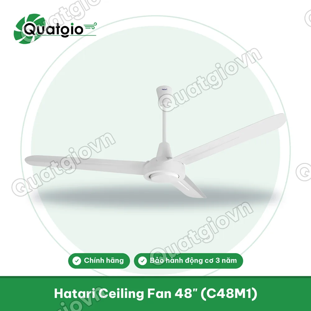 Thông tin Quạt trần Thái 3 cánh Hatari C48M1-Sải cánh 1200mm