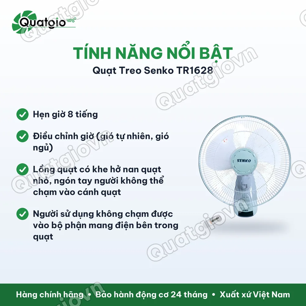 Tính năng nổi bật Quạt treo Senko TR1628 47w