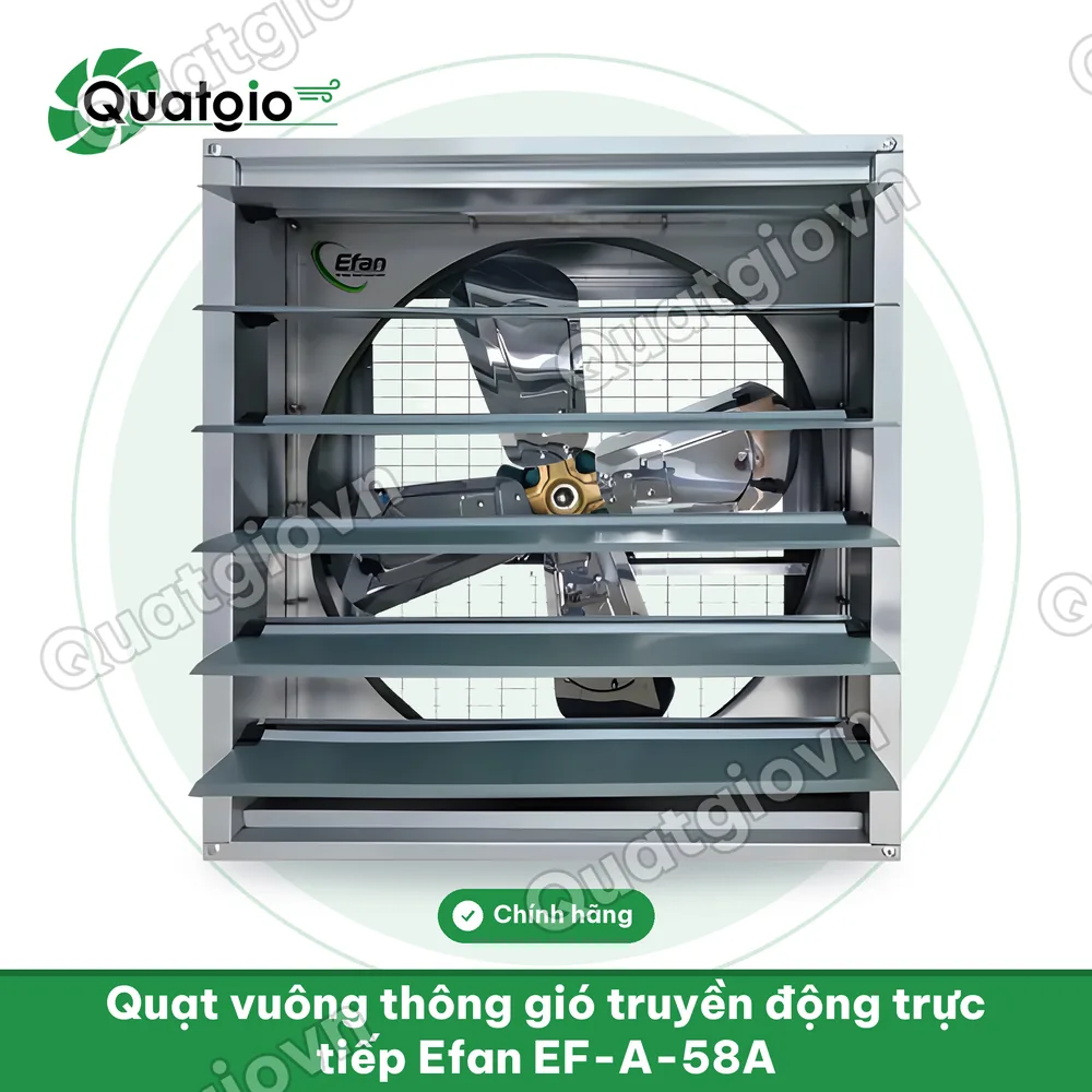 Thông tin Quạt vuông thông gió truyền động trực tiếp Efan EF-A-58A
