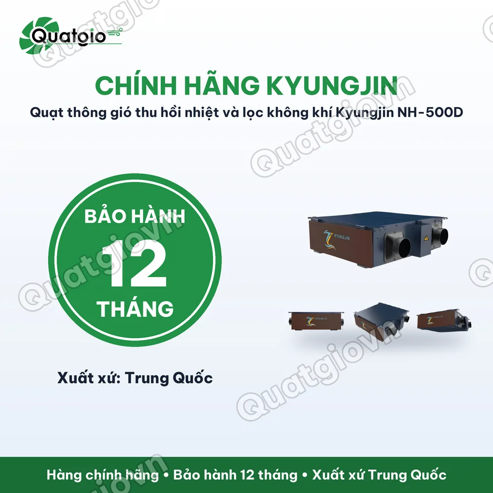 Bảo hành chính hãng Thiết bị thông gió thu hồi nhiệt